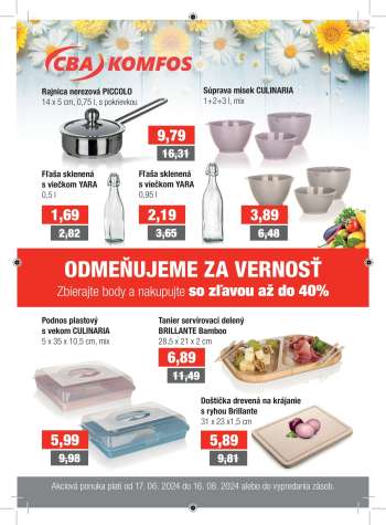 Leták CBA Komfos - 17.6.2024 - 16.8.2024.