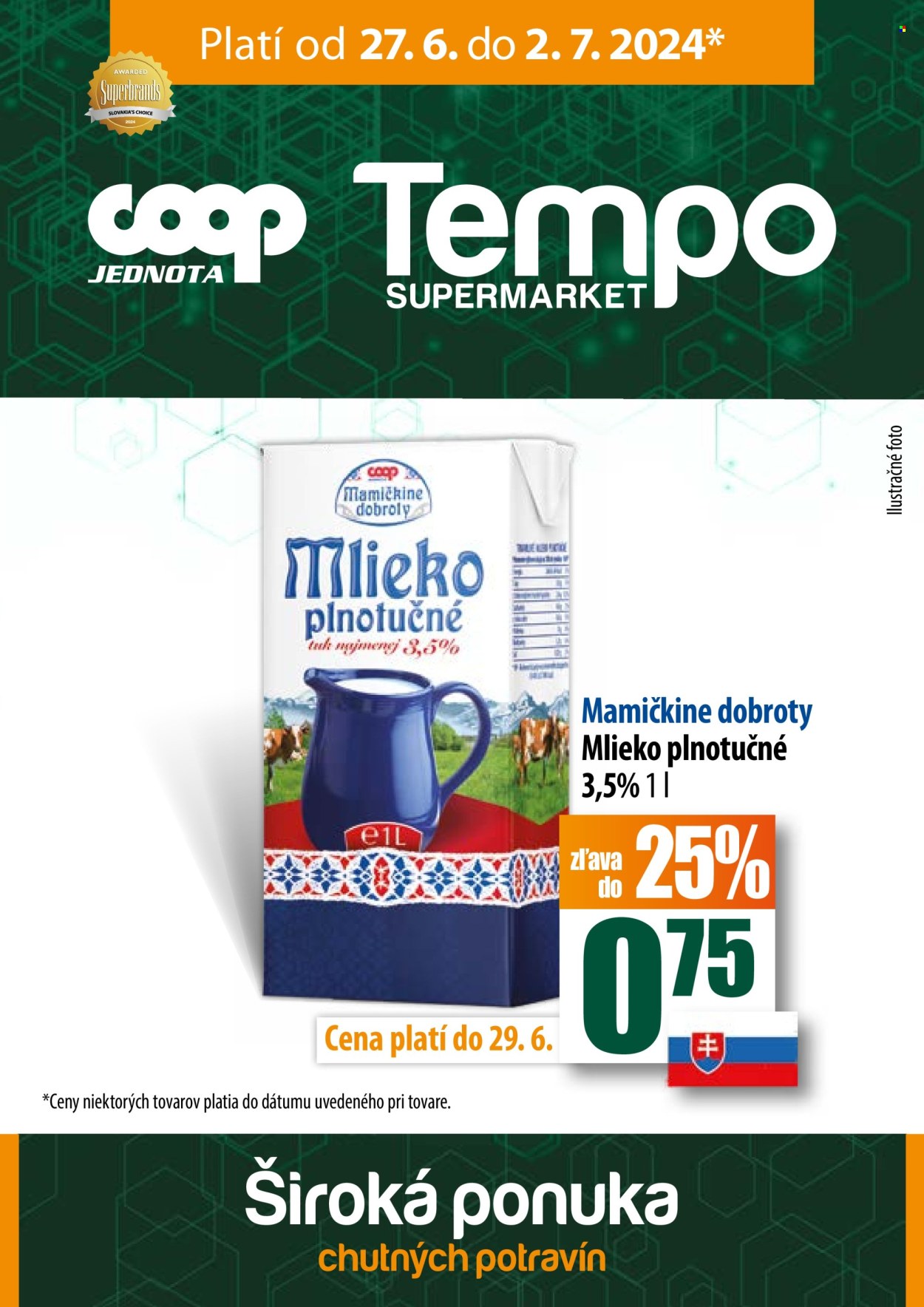 Leták COOP Jednota - 27.6.2024 - 2.7.2024. Strana 1