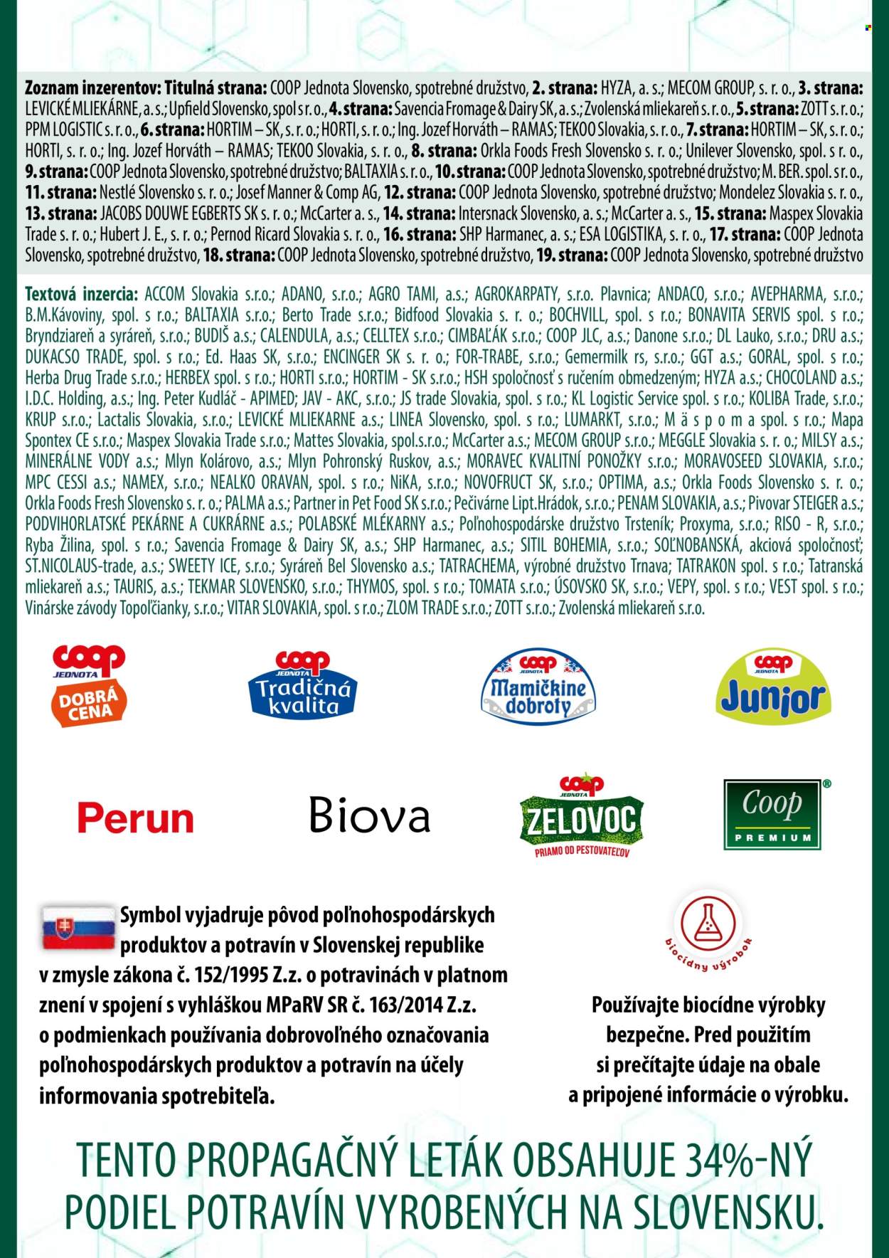 Leták COOP Jednota - 27.6.2024 - 2.7.2024. Strana 20