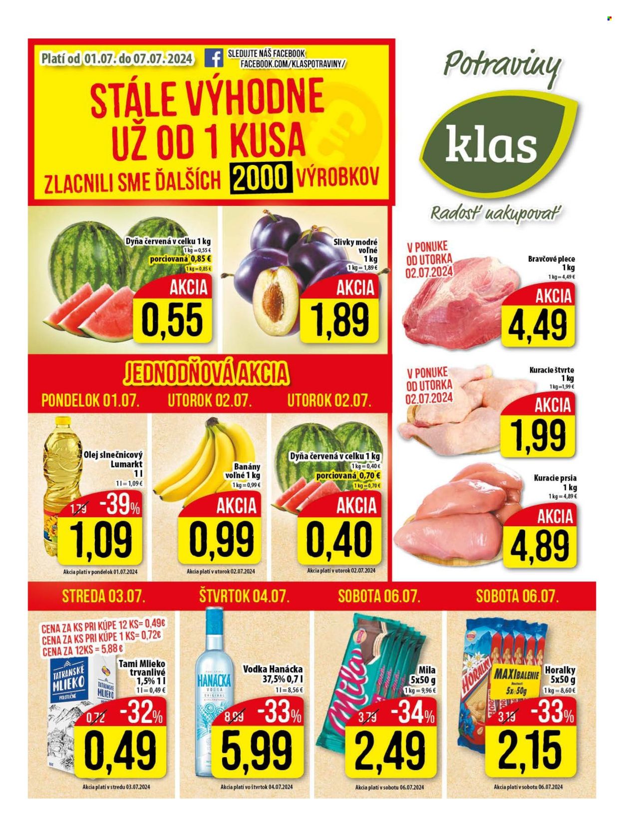 Leták Klas - 1.7.2024 - 7.7.2024. Strana 1