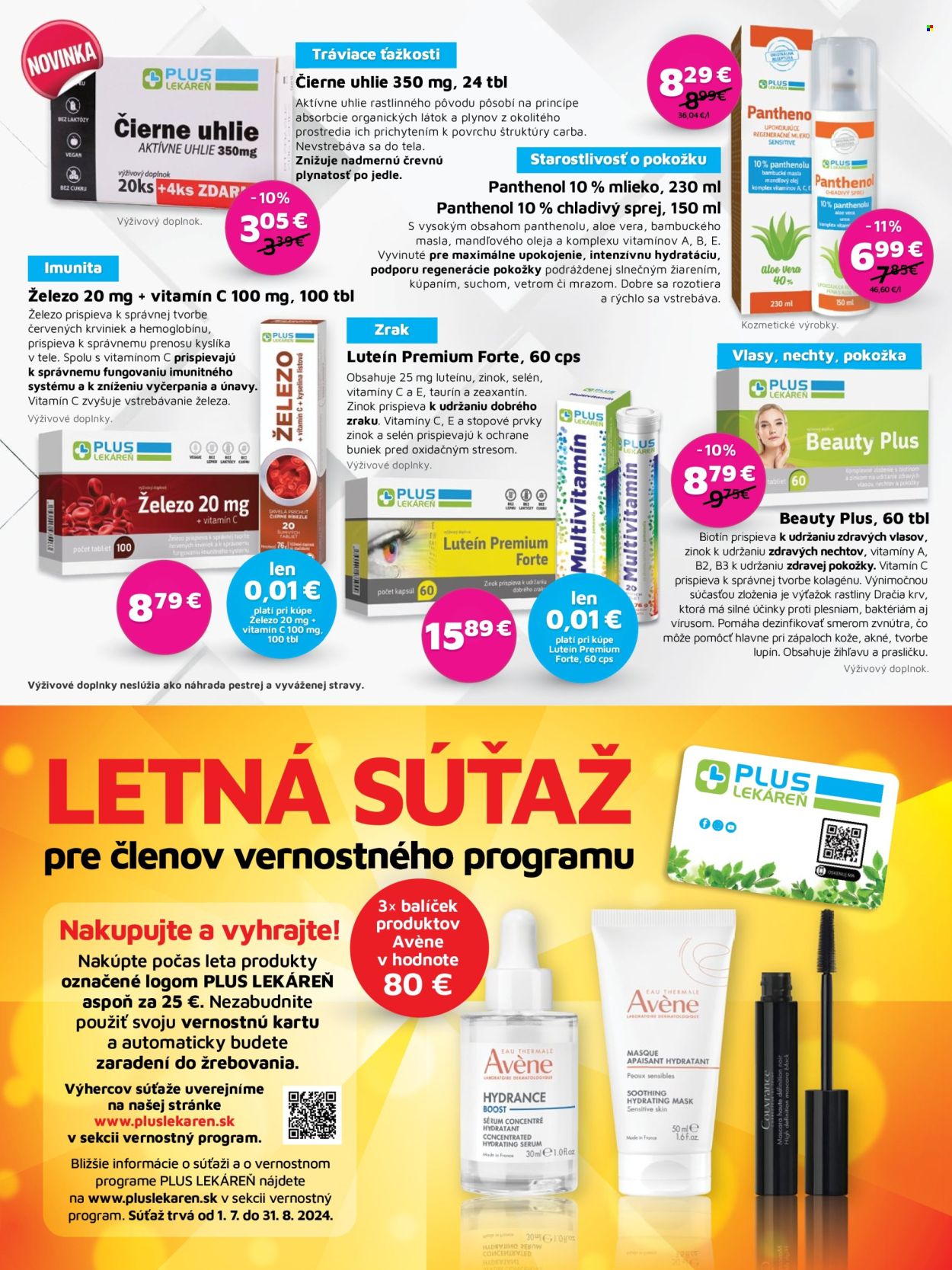 Leták Plus lekáreň - 1.7.2024 - 31.8.2024. Strana 8