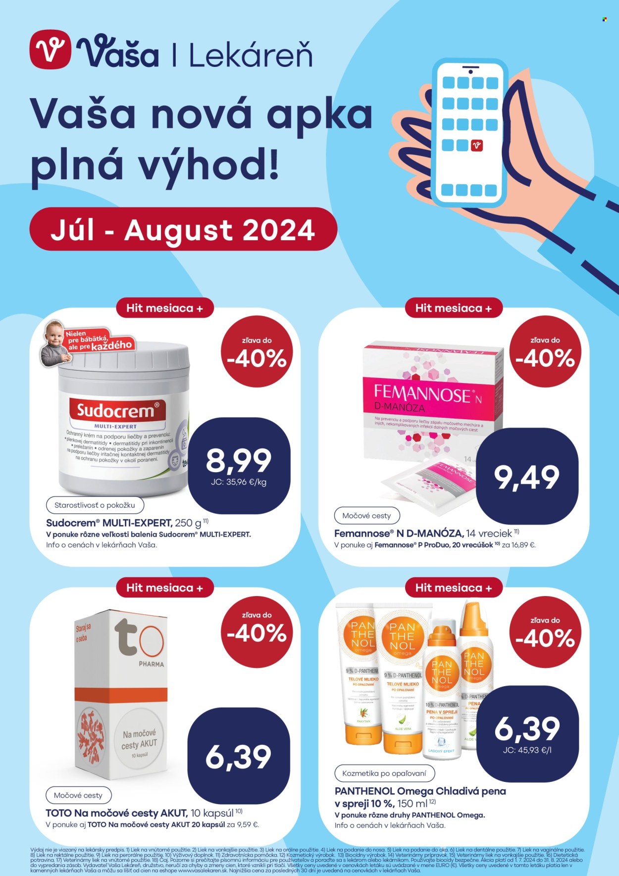 Leták Vaša lekáreň - 1.7.2024 - 31.8.2024. Strana 1
