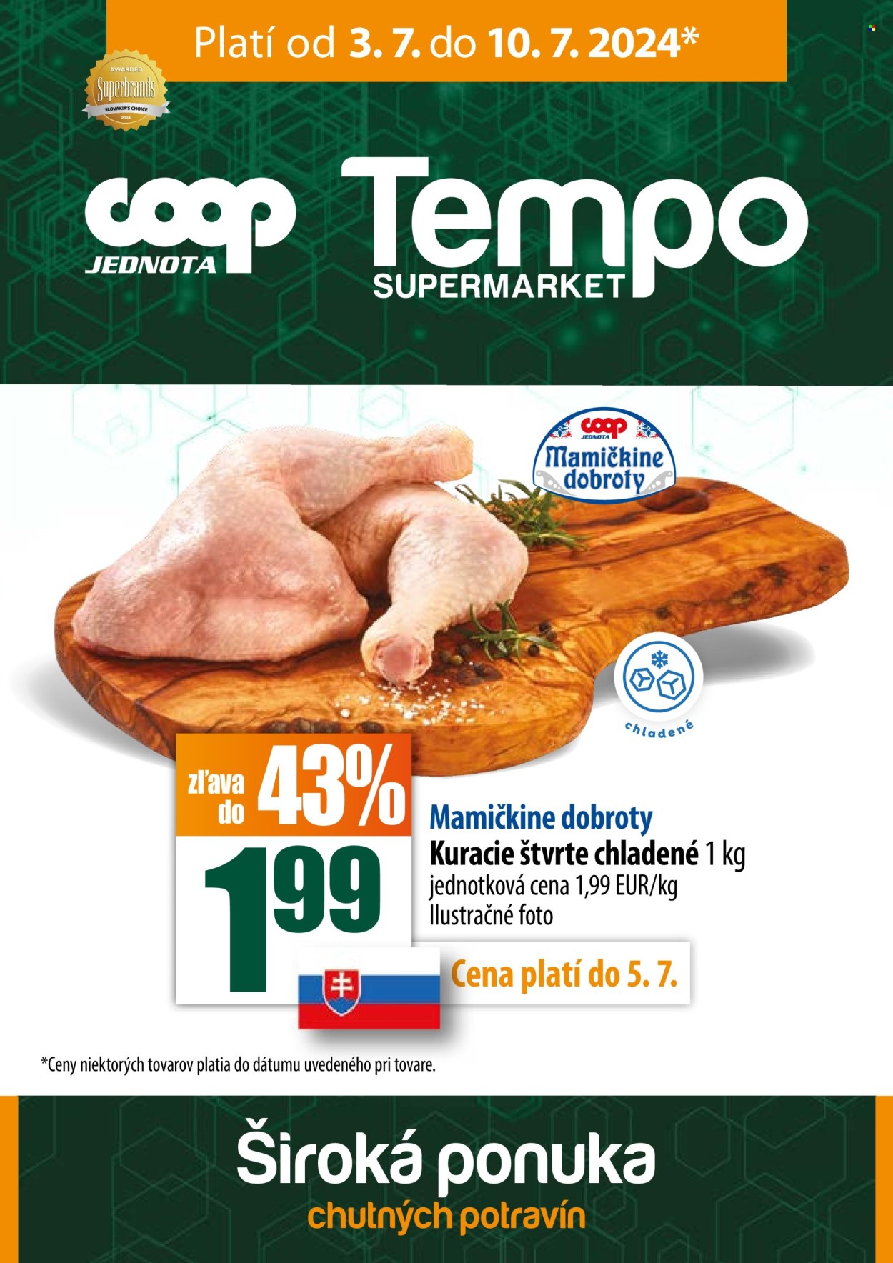 Leták COOP Jednota - 3.7.2024 - 10.7.2024. Strana 1
