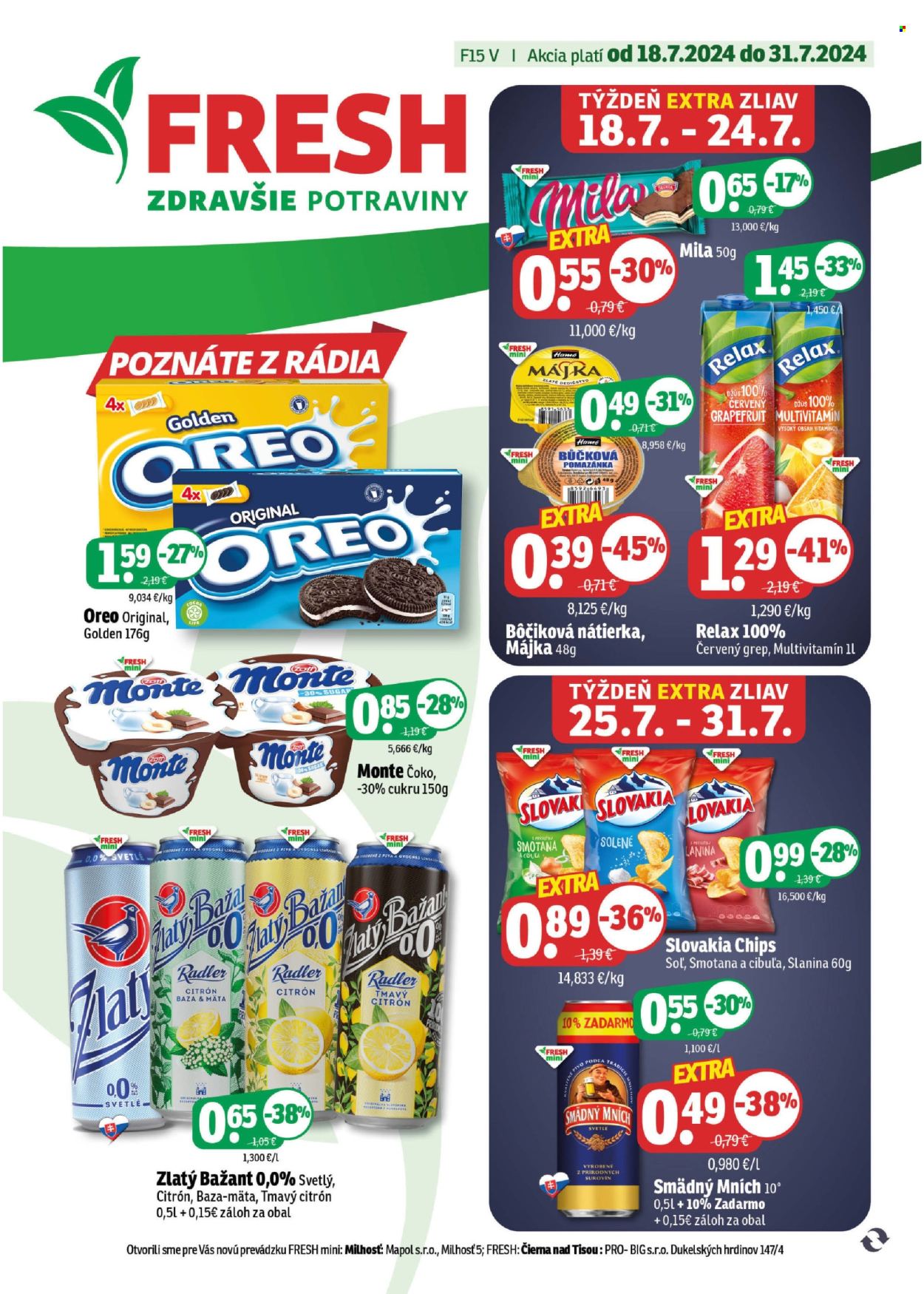 Leták FRESH - 18.7.2024 - 31.7.2024. Strana 1
