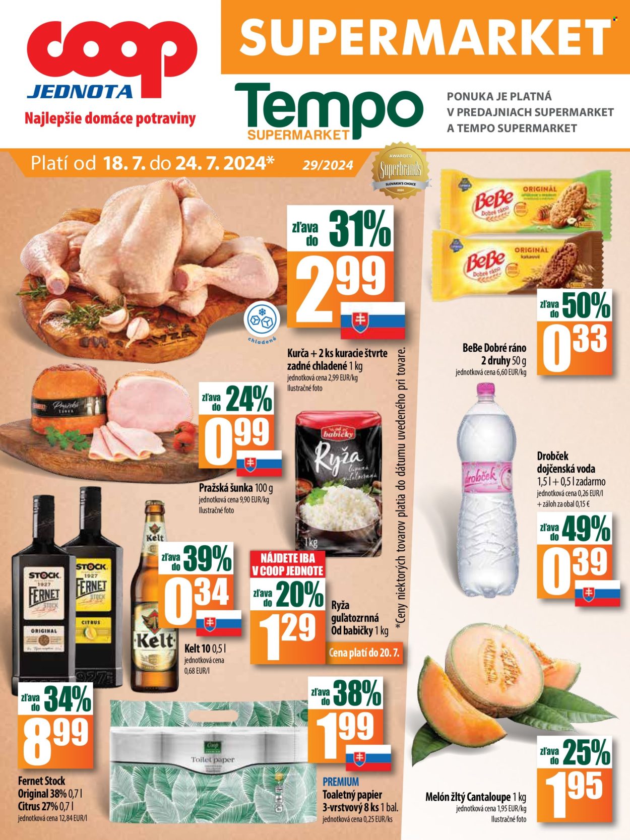 Leták COOP Jednota - 18.7.2024 - 24.7.2024. Strana 1