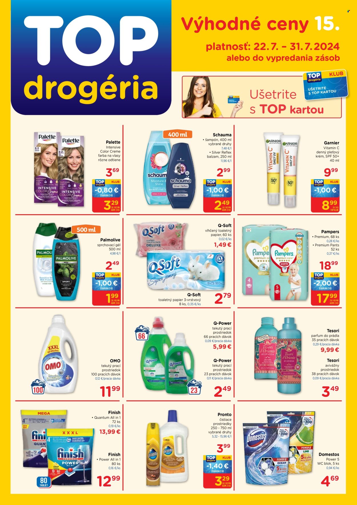 Leták TOP drogéria - 22.7.2024 - 31.7.2024. Strana 1