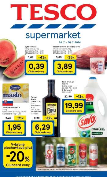 Leták TESCO supermarket - 24.7.2024 - 30.7.2024.