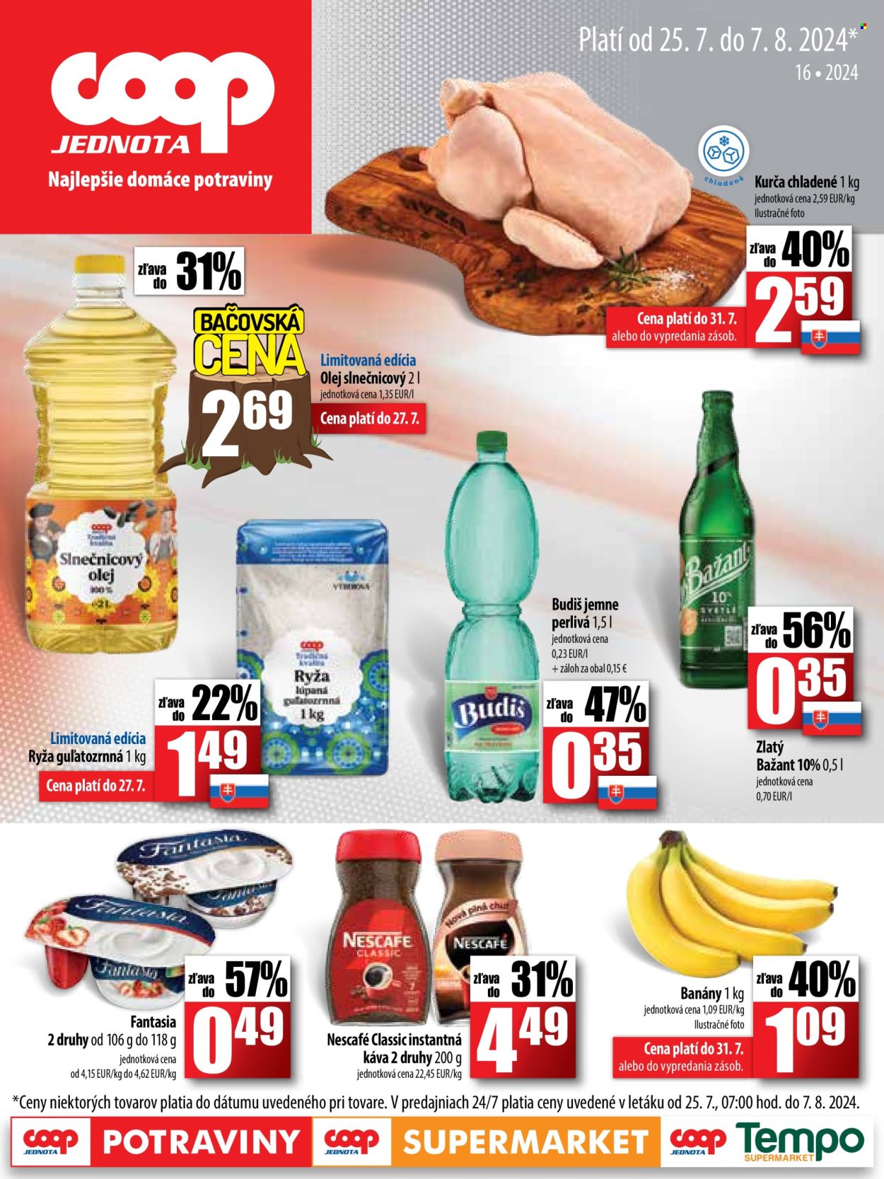 Leták COOP Jednota - 25.7.2024 - 7.8.2024. Strana 1