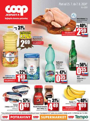Leták COOP Jednota - 25.7.2024 - 7.8.2024.
