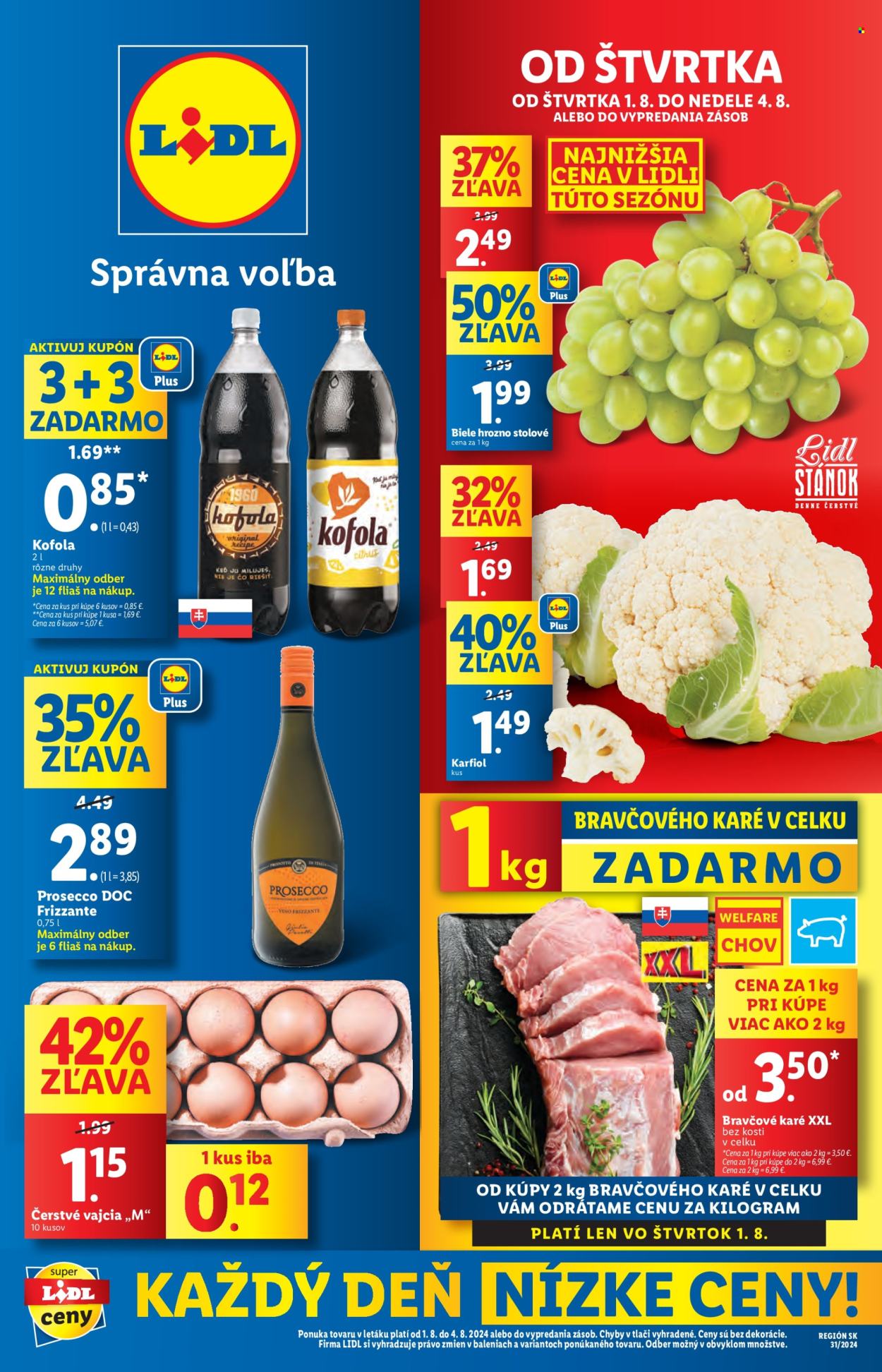 Leták Lidl - 1.8.2024 - 4.8.2024. Strana 1