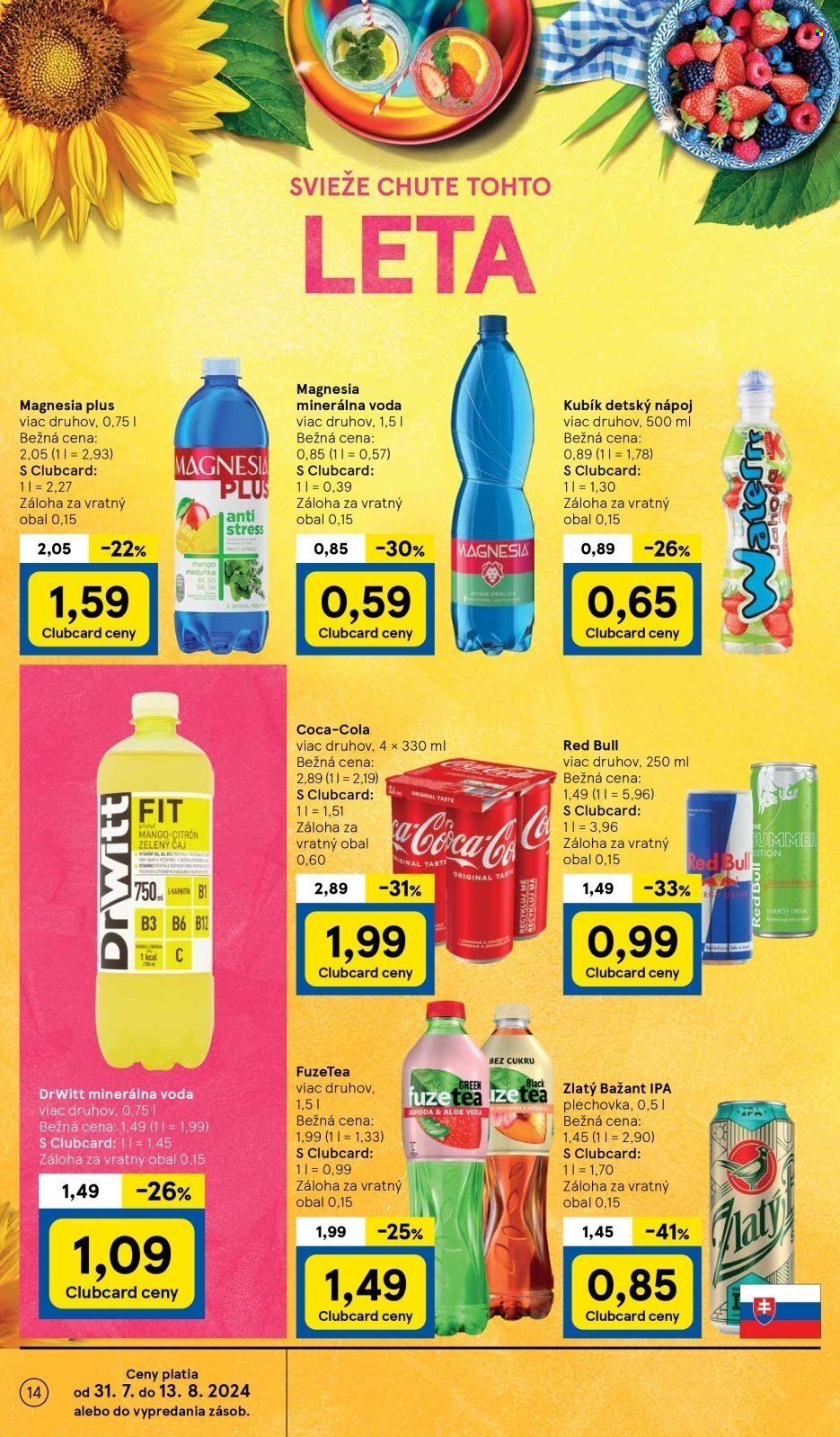Leták TESCO supermarket - 31.7.2024 - 6.8.2024. Strana 14