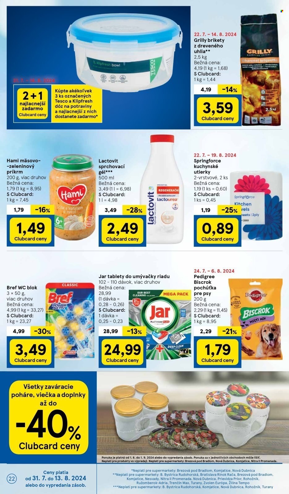 Leták TESCO supermarket - 31.7.2024 - 6.8.2024. Strana 22