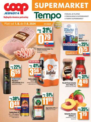 Leták COOP Jednota - 1.8.2024 - 7.8.2024.