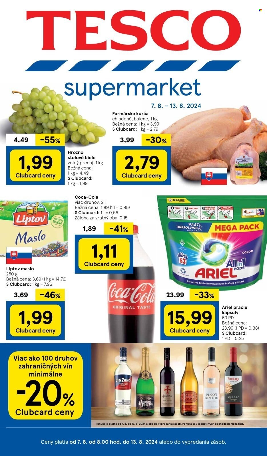 Leták TESCO supermarket - 7.8.2024 - 13.8.2024. Strana 1