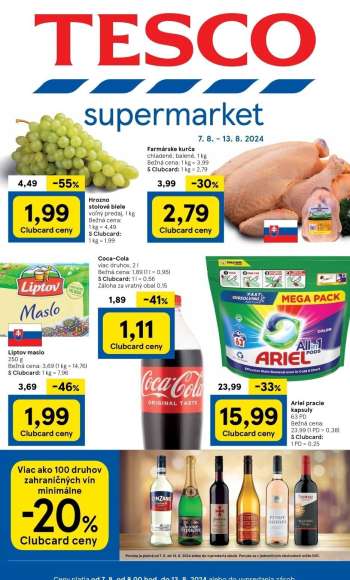 Leták TESCO supermarket - 7.8.2024 - 13.8.2024.