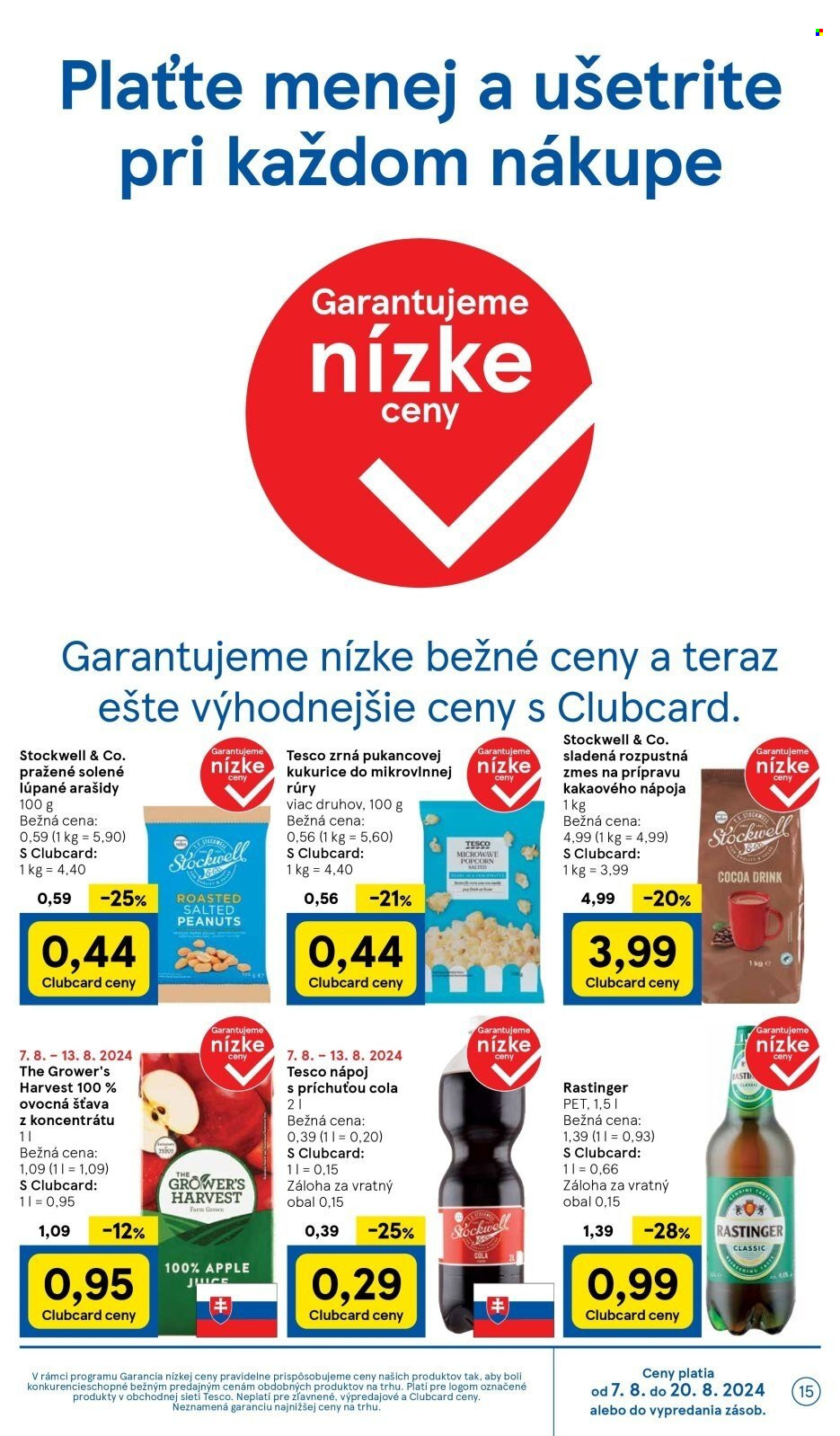 Leták TESCO supermarket - 7.8.2024 - 13.8.2024. Strana 15