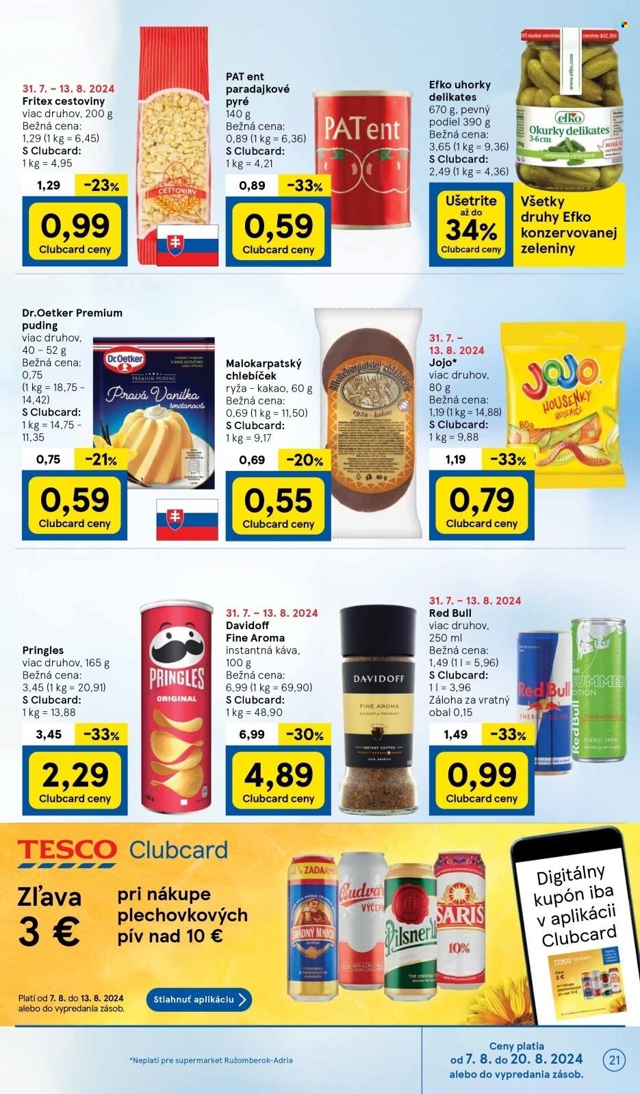 Leták TESCO supermarket - 7.8.2024 - 13.8.2024. Strana 21