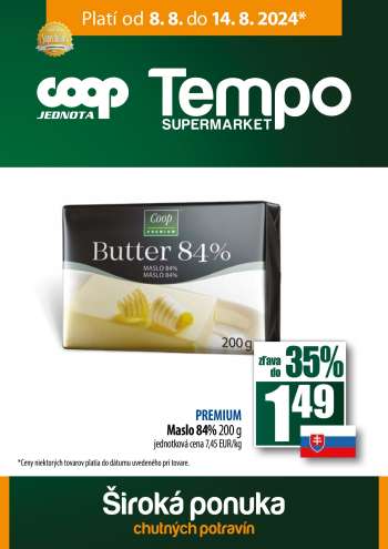 Leták COOP Jednota - 8.8.2024 - 14.8.2024.