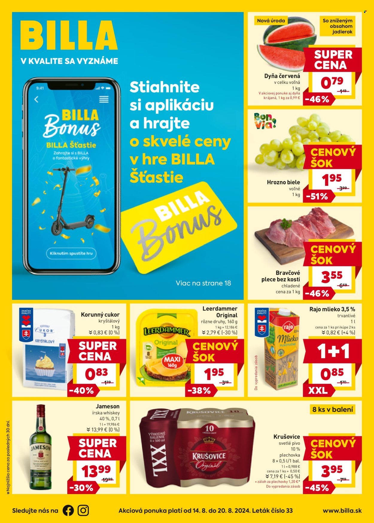 Leták Billa - 14.8.2024 - 20.8.2024. Strana 1