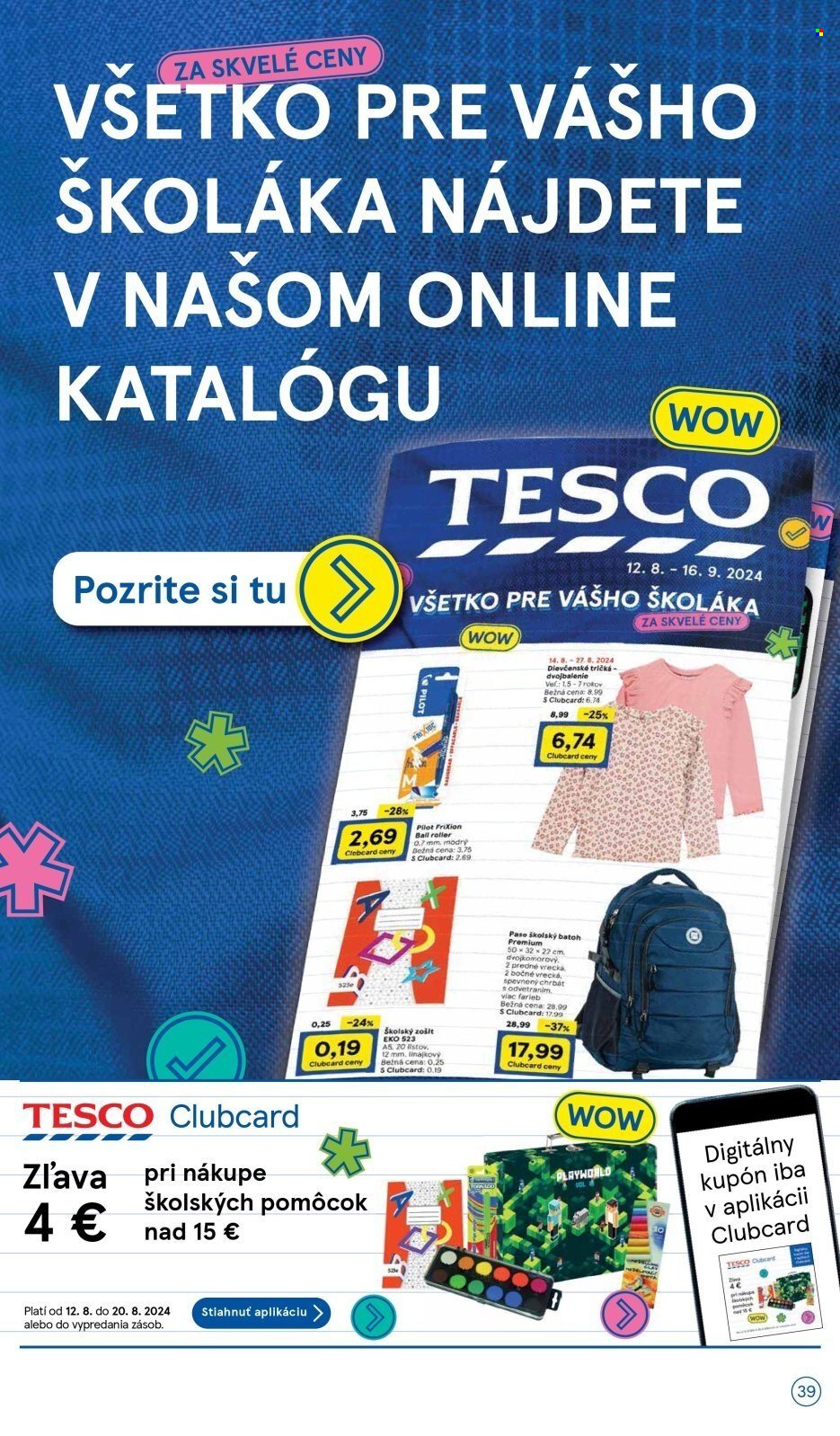 Leták TESCO hypermarket - 14.8.2024 - 20.8.2024. Strana 39