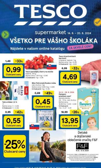 Leták TESCO supermarket - 14.8.2024 - 20.8.2024.
