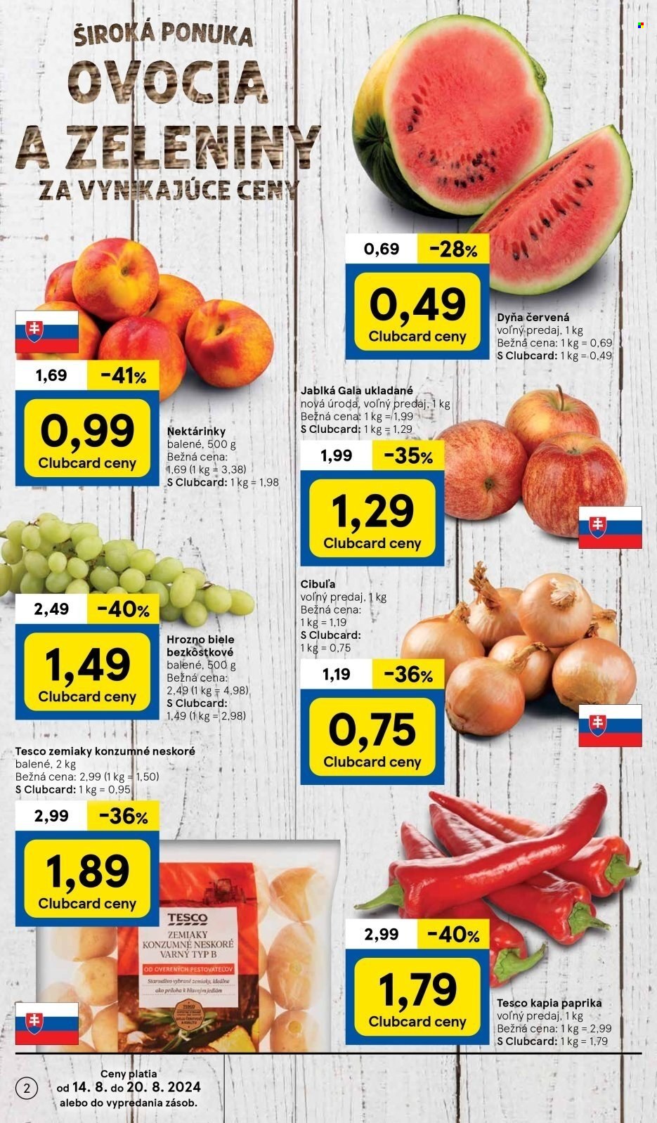 Leták TESCO supermarket - 14.8.2024 - 20.8.2024. Strana 2