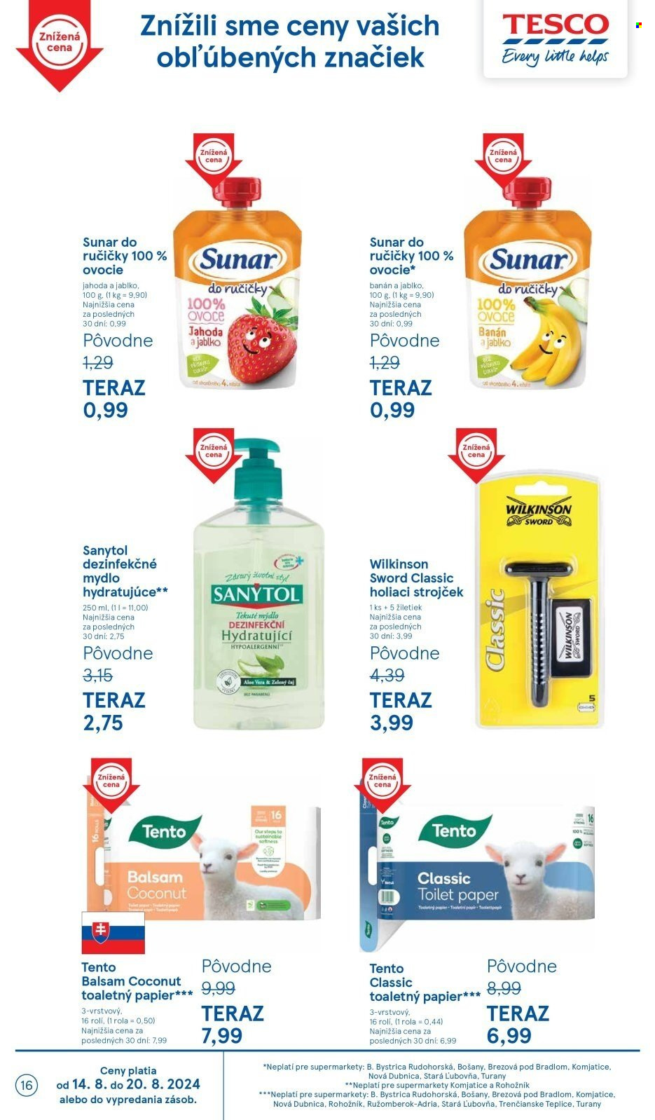 Leták TESCO supermarket - 14.8.2024 - 20.8.2024. Strana 16