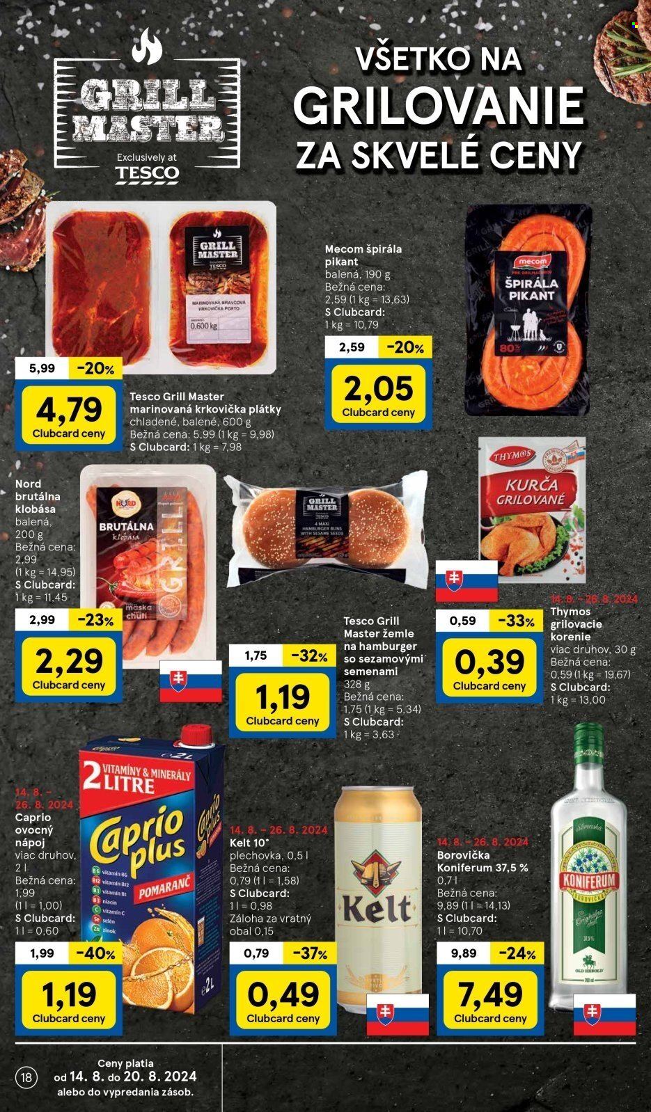 Leták TESCO supermarket - 14.8.2024 - 20.8.2024. Strana 18