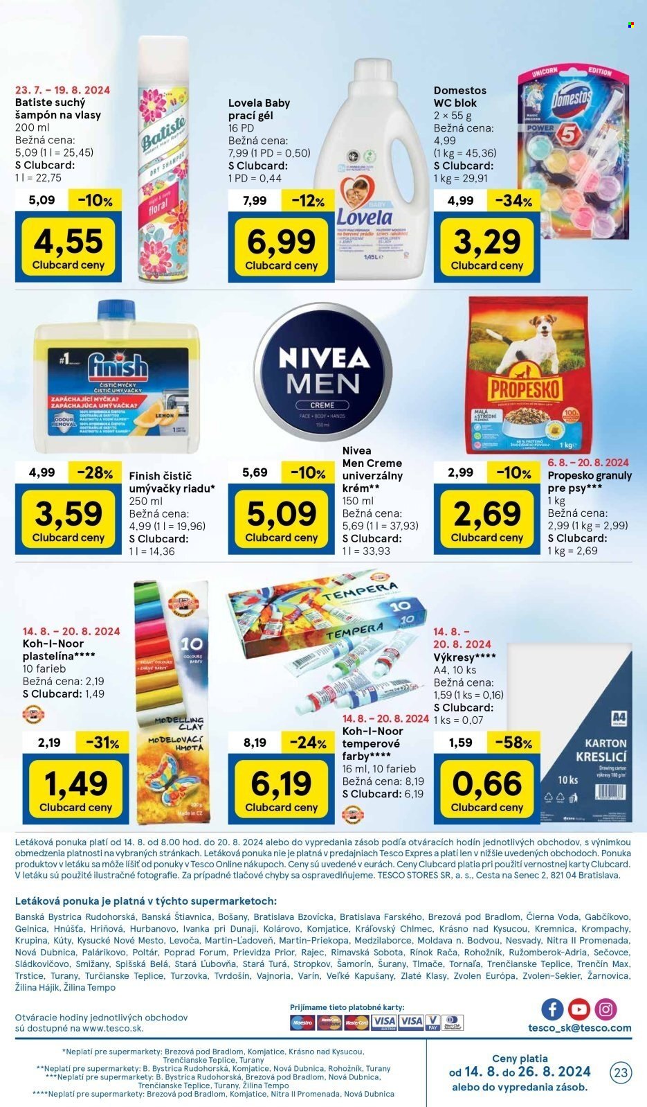 Leták TESCO supermarket - 14.8.2024 - 20.8.2024. Strana 23