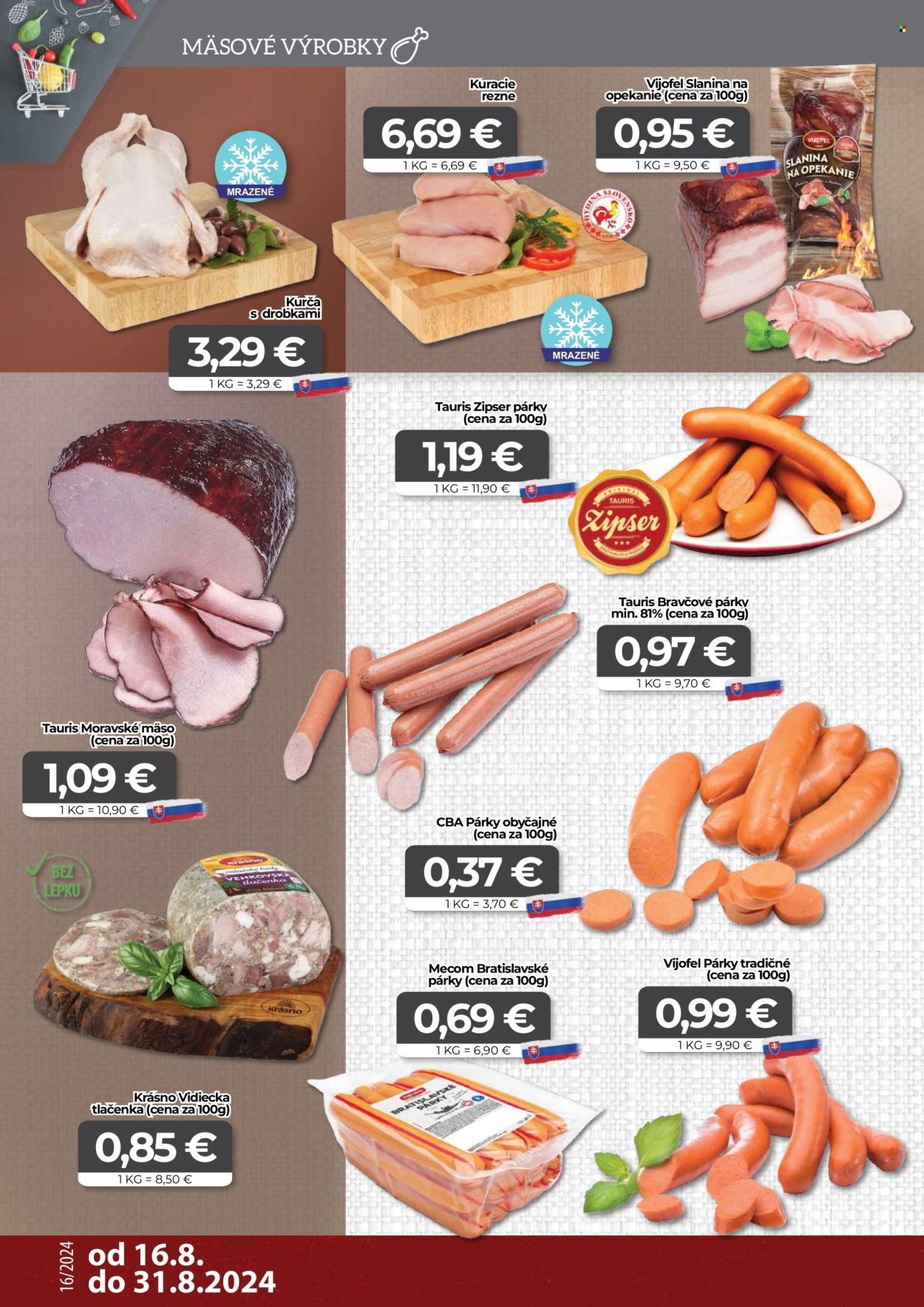 Leták CBA Komfos - 16.8.2024 - 31.8.2024. Strana 2