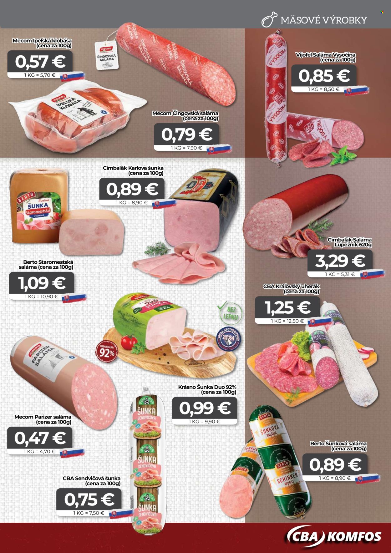 Leták CBA Komfos - 16.8.2024 - 31.8.2024. Strana 3