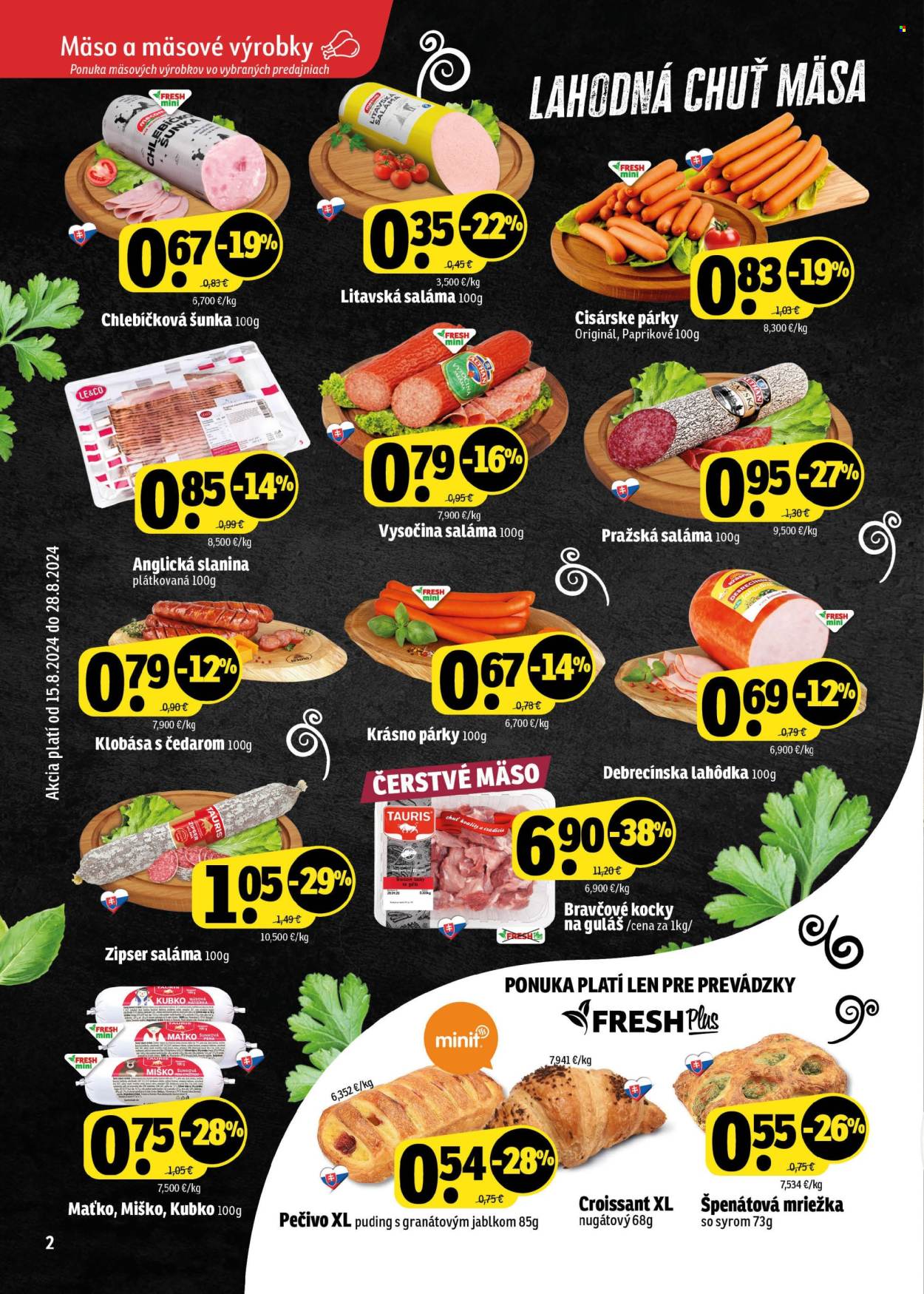 Leták FRESH - 15.8.2024 - 28.8.2024. Strana 2