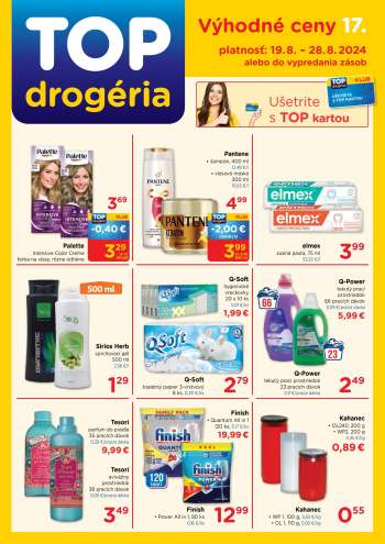Leták TOP drogéria - 19.8.2024 - 28.8.2024.