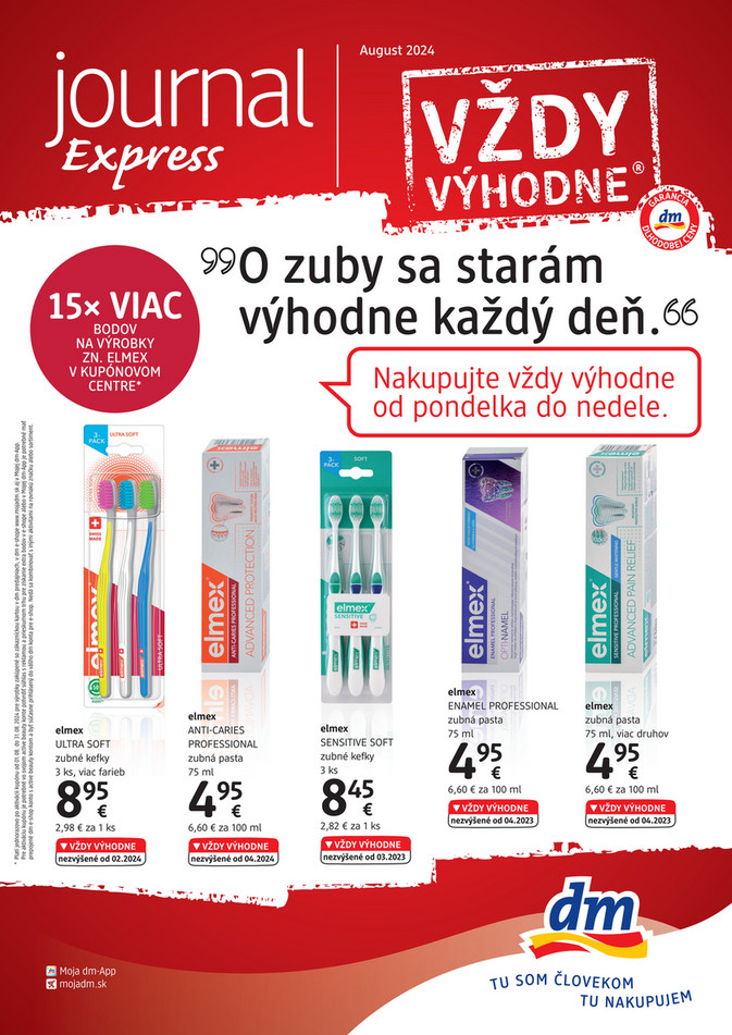 Leták dm drogerie - 1.8.2024 - 31.8.2024. Strana 1
