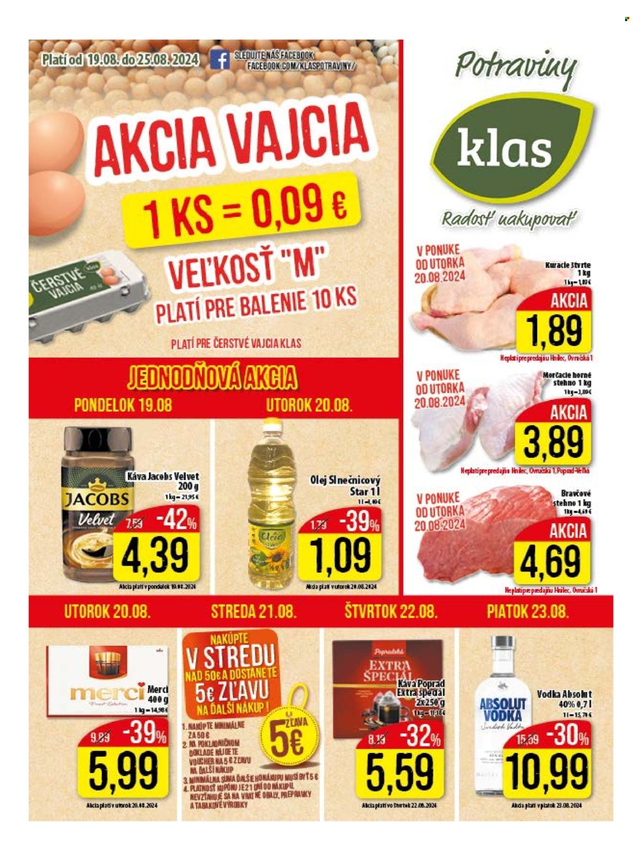 Leták Klas - 19.8.2024 - 25.8.2024. Strana 1