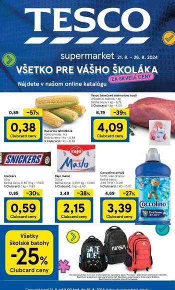 Leták TESCO supermarket - 21.8.2024 - 26.8.2024.