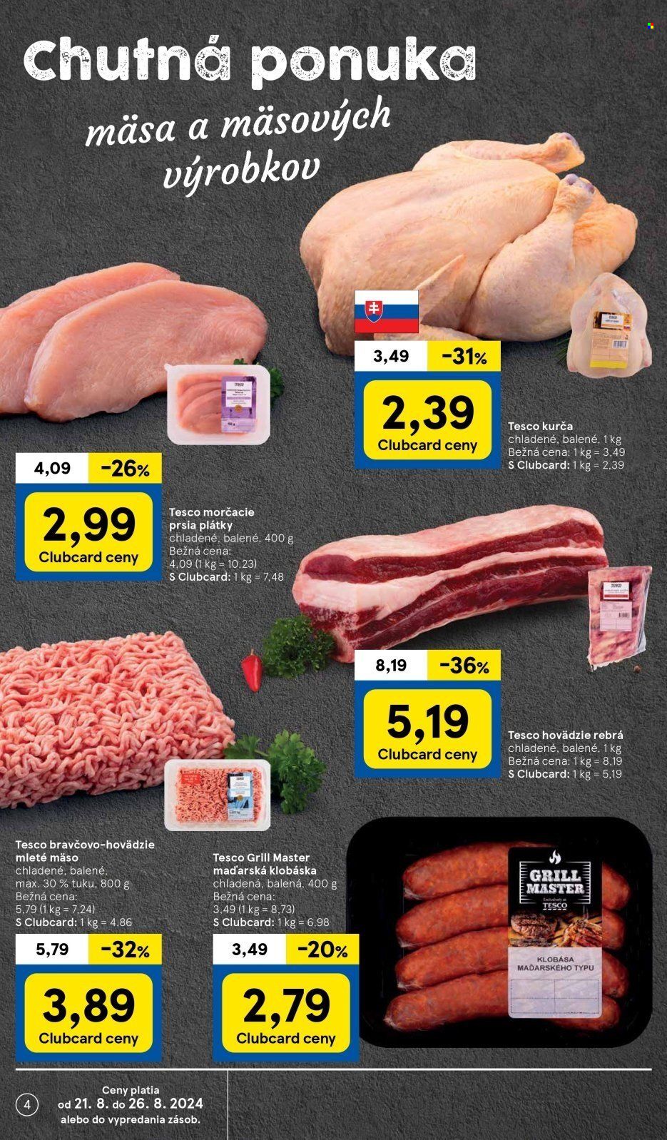 Leták TESCO supermarket - 21.8.2024 - 26.8.2024. Strana 4