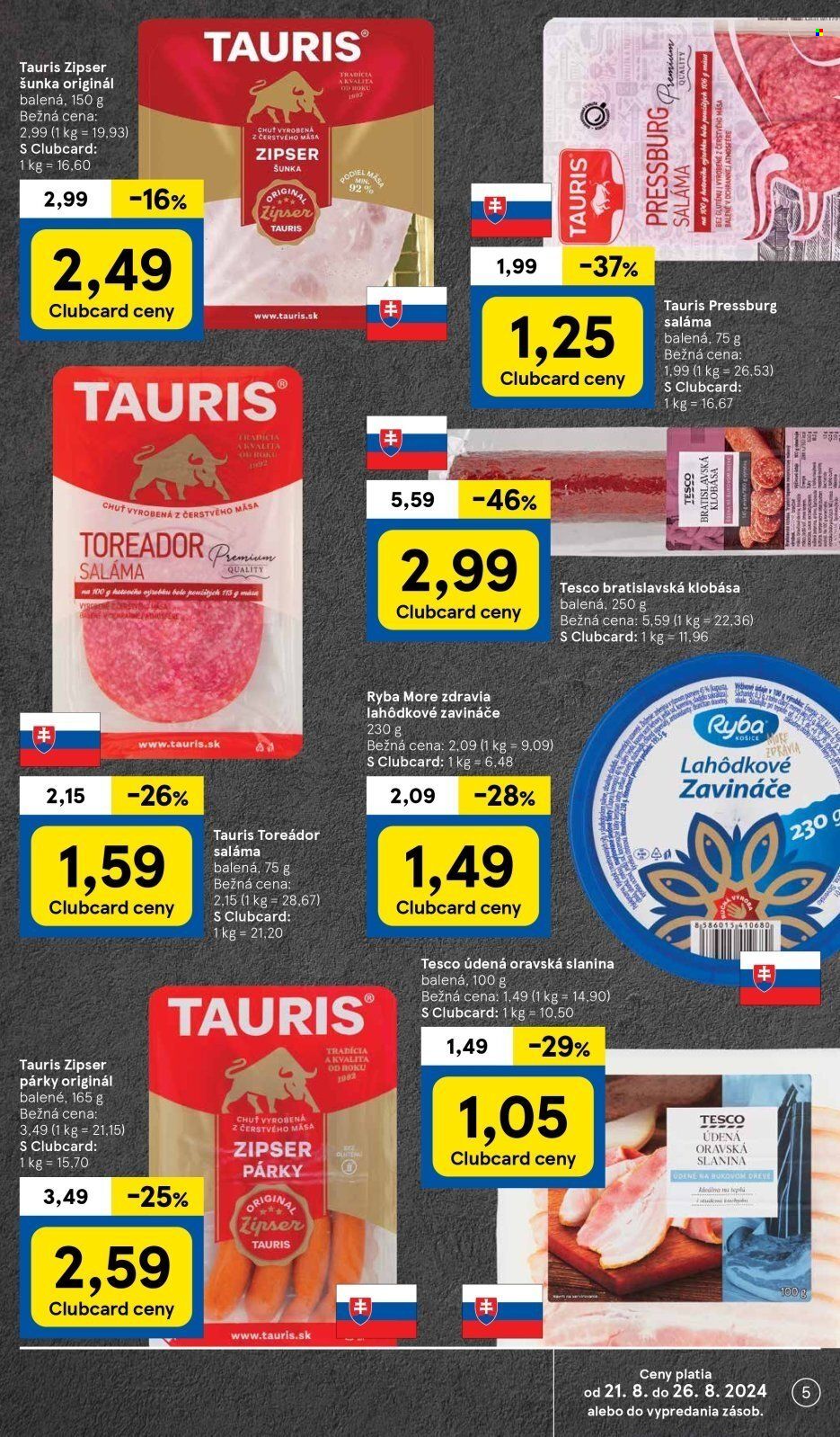Leták TESCO supermarket - 21.8.2024 - 26.8.2024. Strana 5