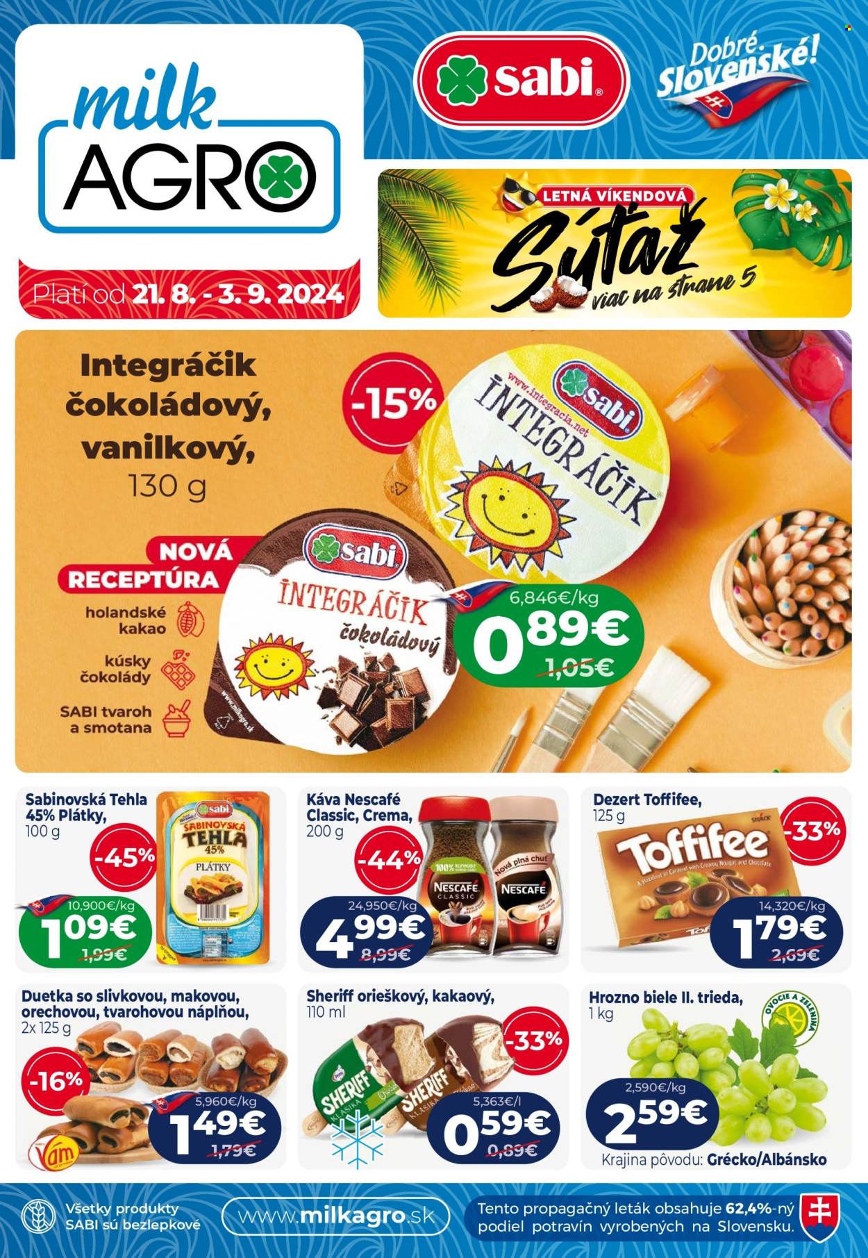 Leták Milk AGRO - 21.8.2024 - 3.9.2024. Strana 1