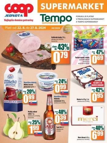 Leták COOP Jednota - 22.8.2024 - 27.8.2024.