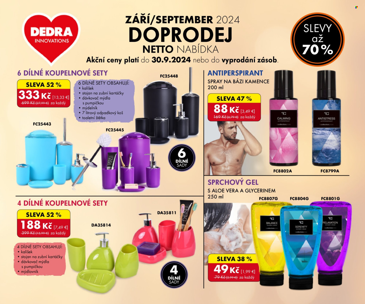 Leták Dedra - 24.8.2024 - 30.9.2024. Strana 1