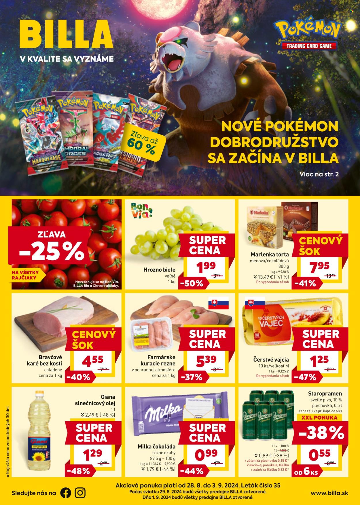 Leták Billa - 28.8.2024 - 3.9.2024. Strana 1