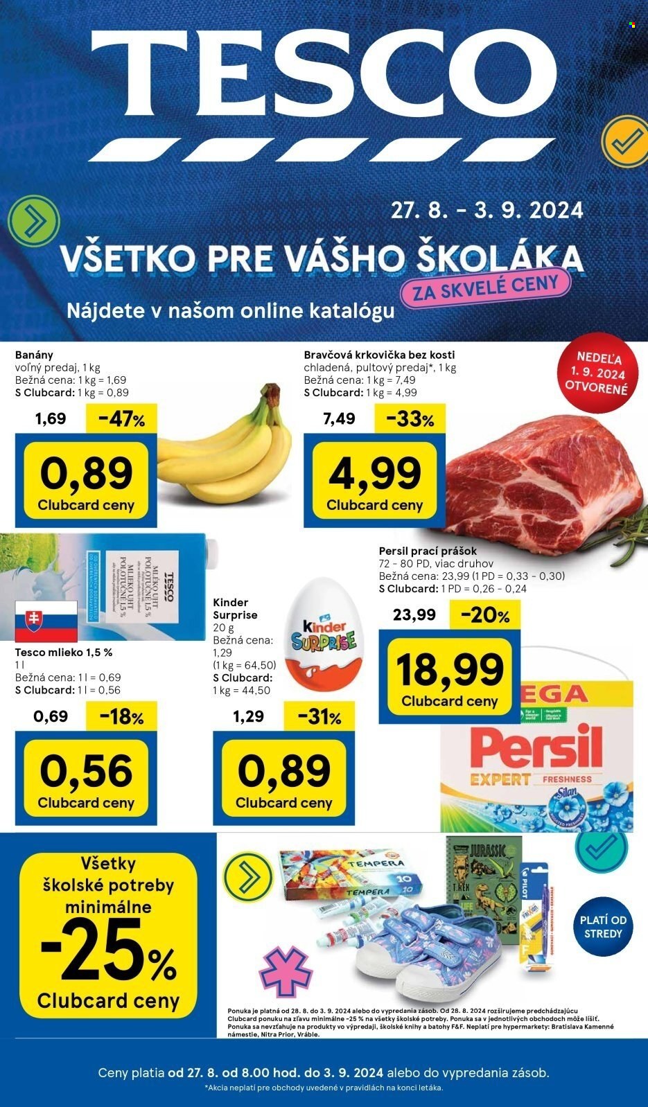 Leták TESCO hypermarket - 27.8.2024 - 3.9.2024. Strana 1