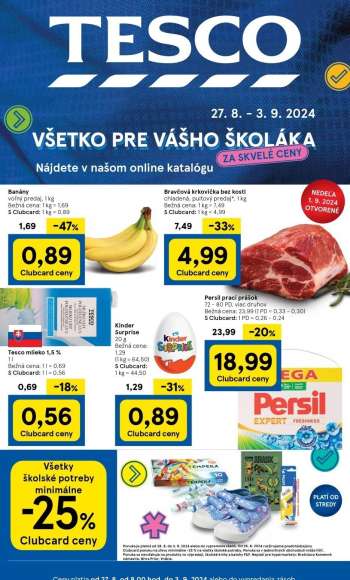 Leták TESCO hypermarket - 27.8.2024 - 3.9.2024.