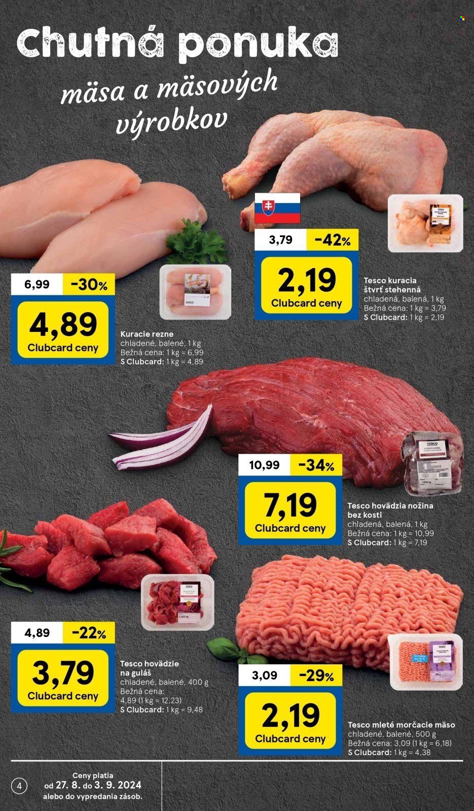 Leták TESCO supermarket - 27.8.2024 - 3.9.2024. Strana 4