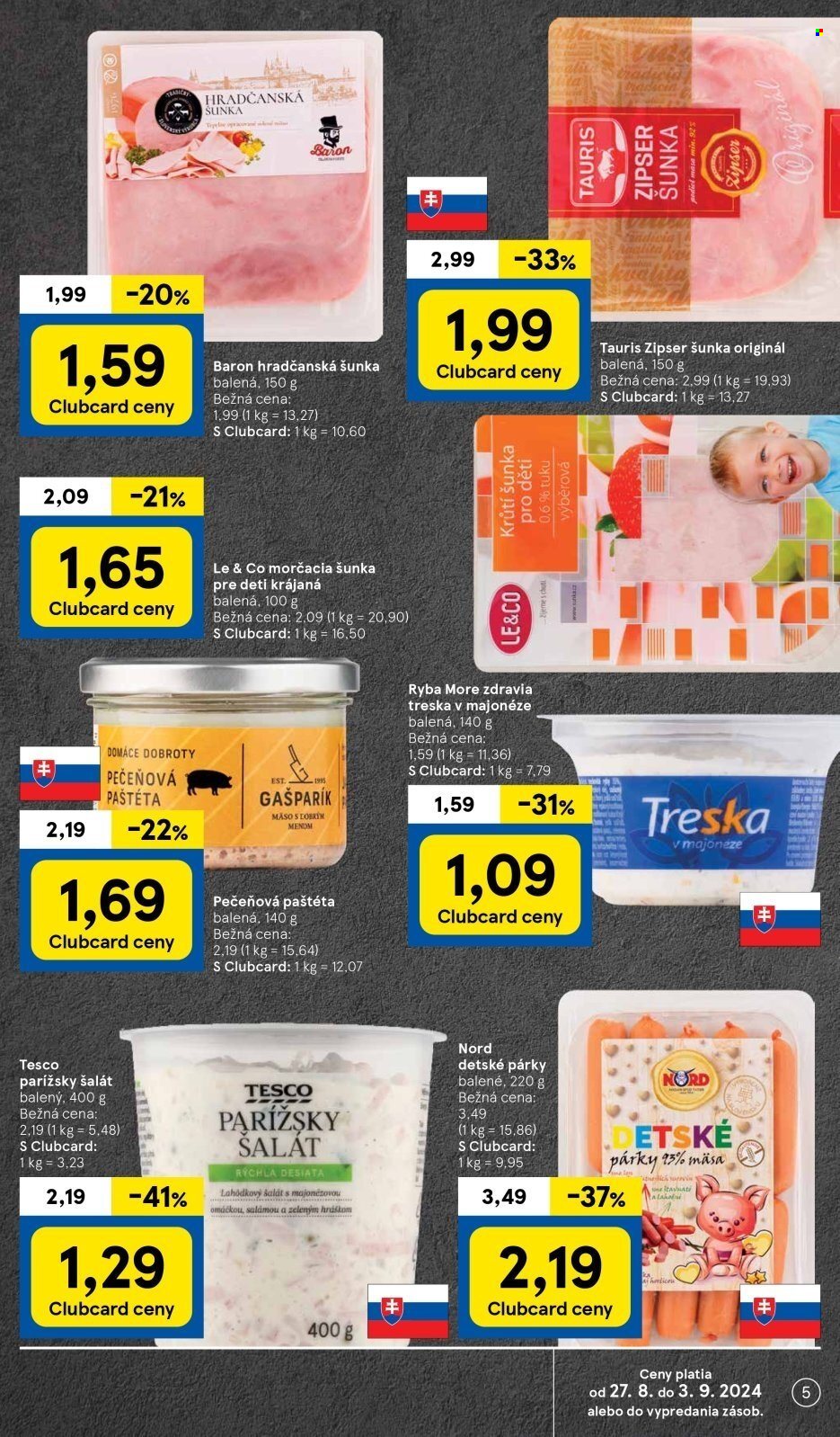 Leták TESCO supermarket - 27.8.2024 - 3.9.2024. Strana 5