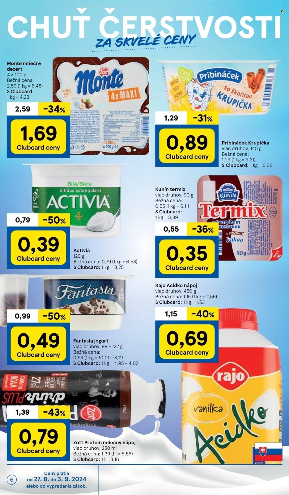 Leták TESCO supermarket - 27.8.2024 - 3.9.2024. Strana 6