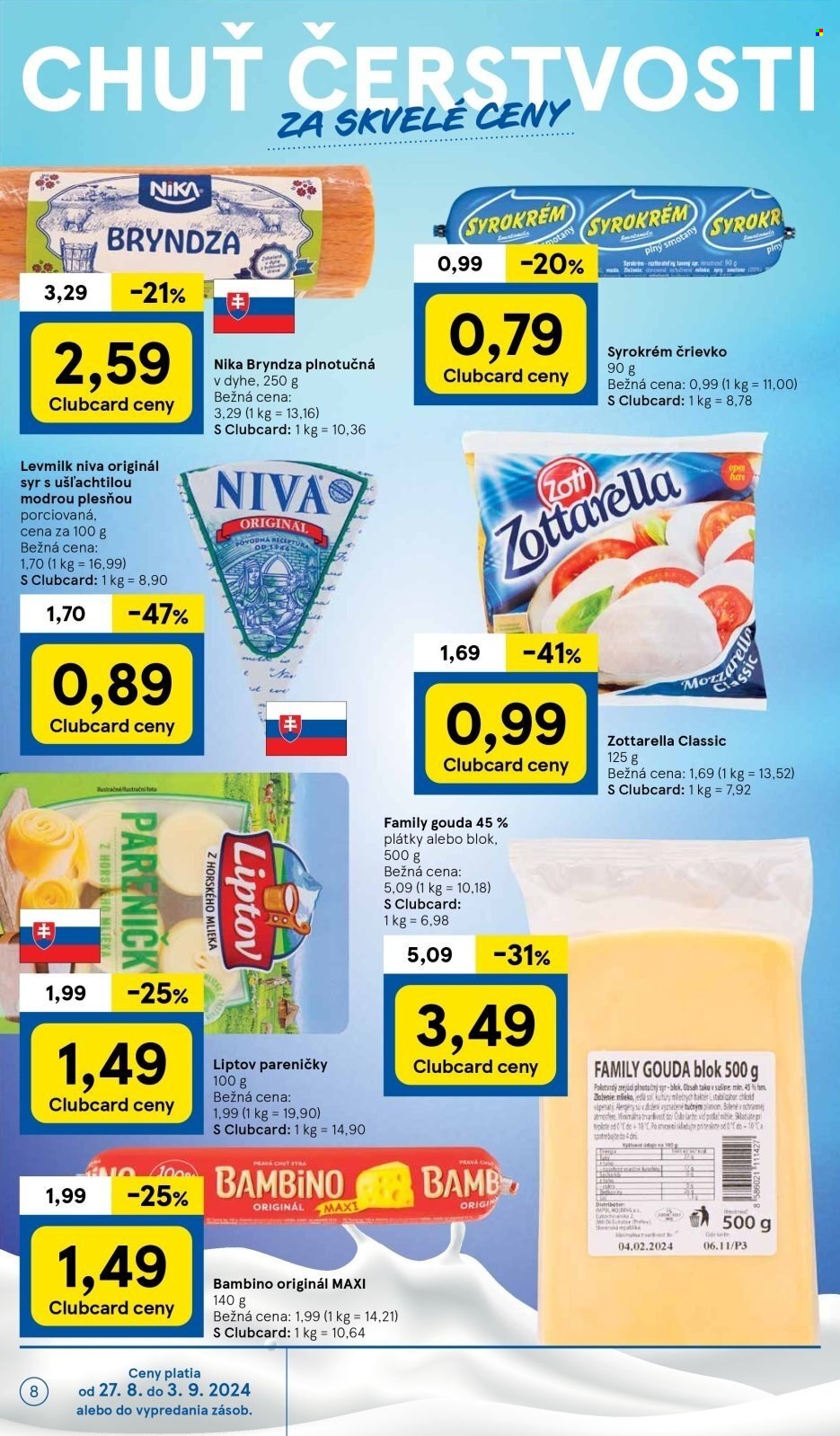 Leták TESCO supermarket - 27.8.2024 - 3.9.2024. Strana 8