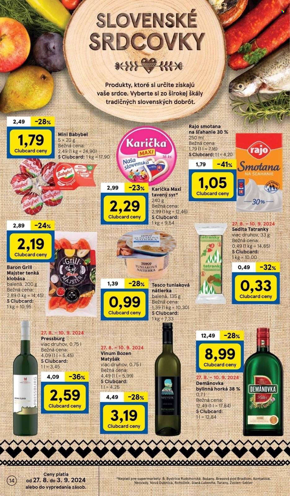 Leták TESCO supermarket - 27.8.2024 - 3.9.2024. Strana 14