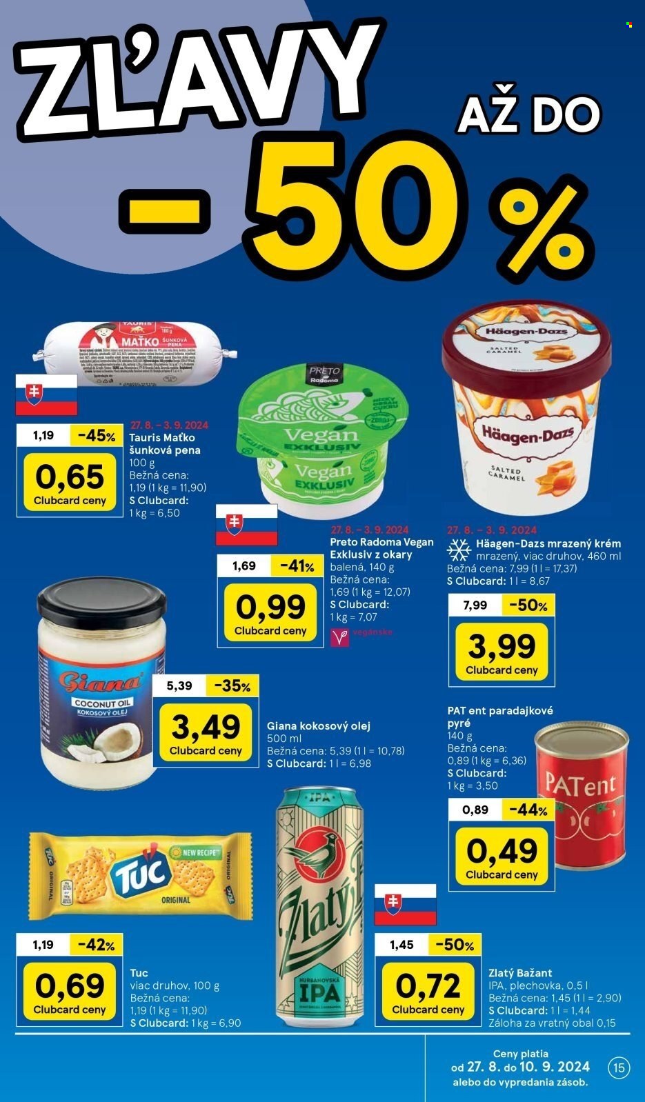 Leták TESCO supermarket - 27.8.2024 - 3.9.2024. Strana 15
